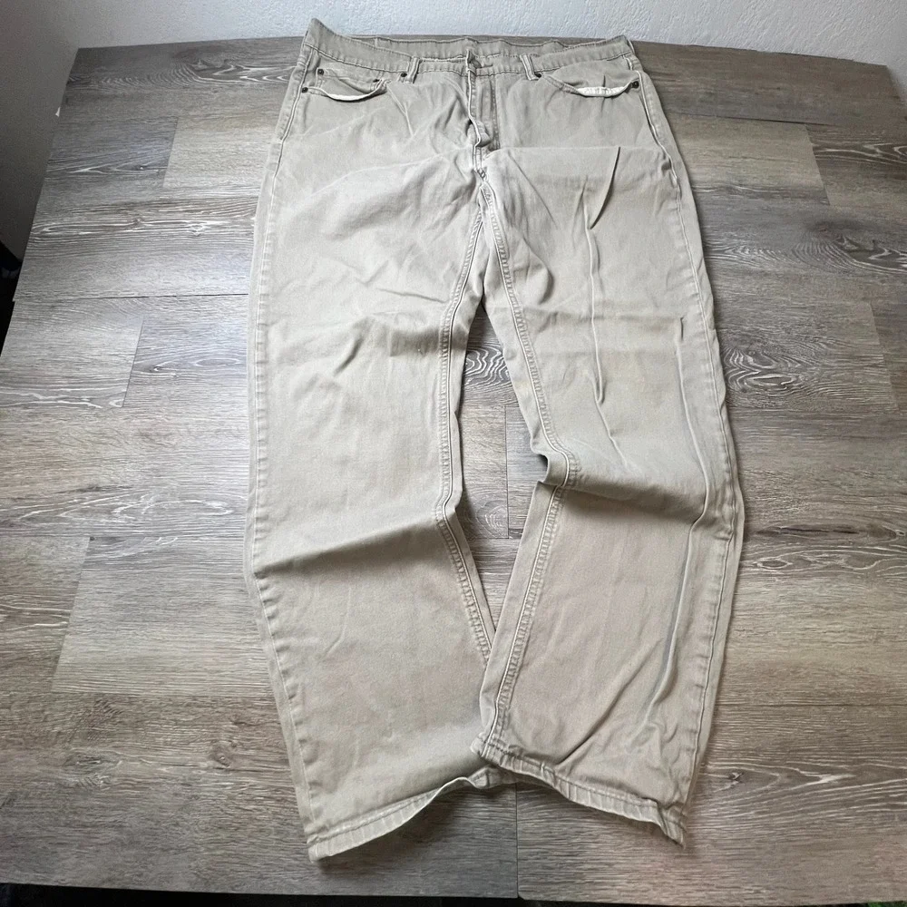 Levis 541 Athletic Taper Mens 38x32 Tan Khaki Cotton Stretch Jeans Pants